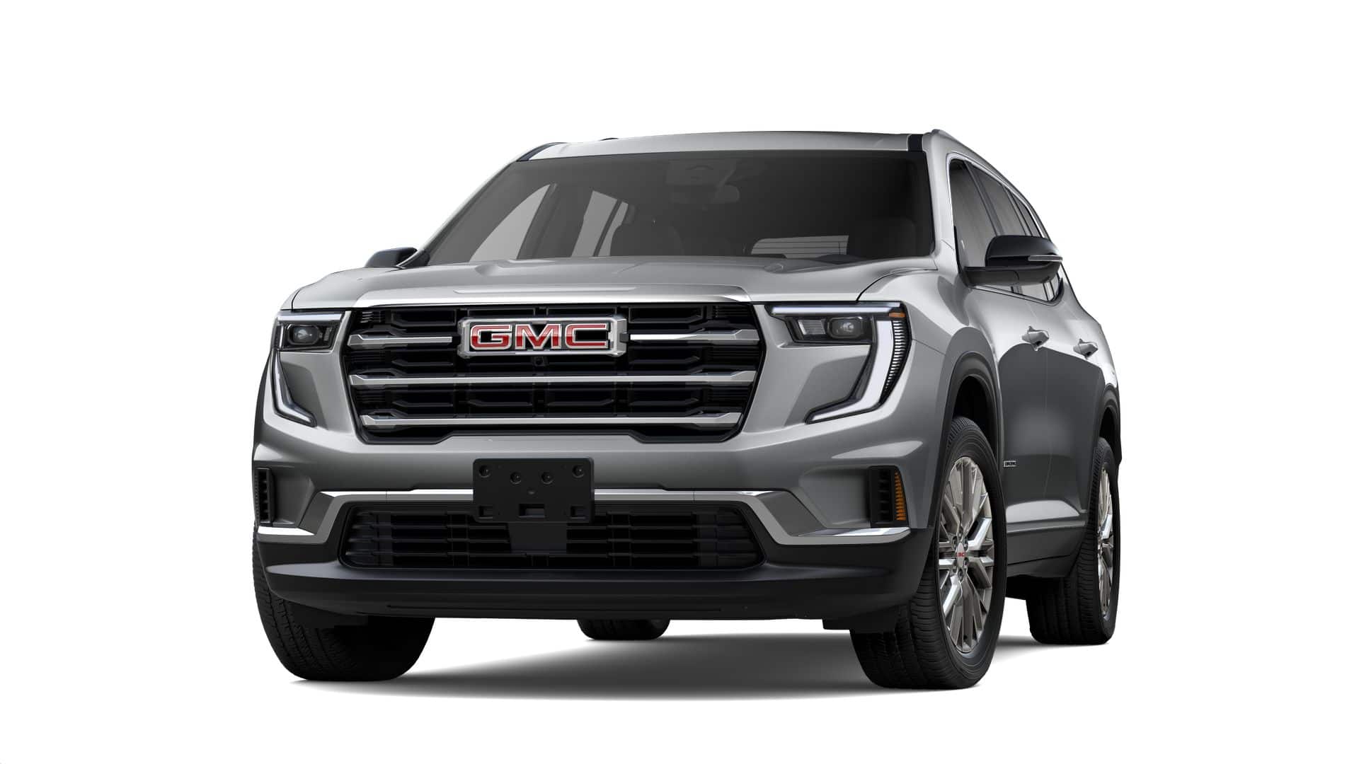 2026 GMC Acadia Elevation in Sterling Metallic — front three-quarter view