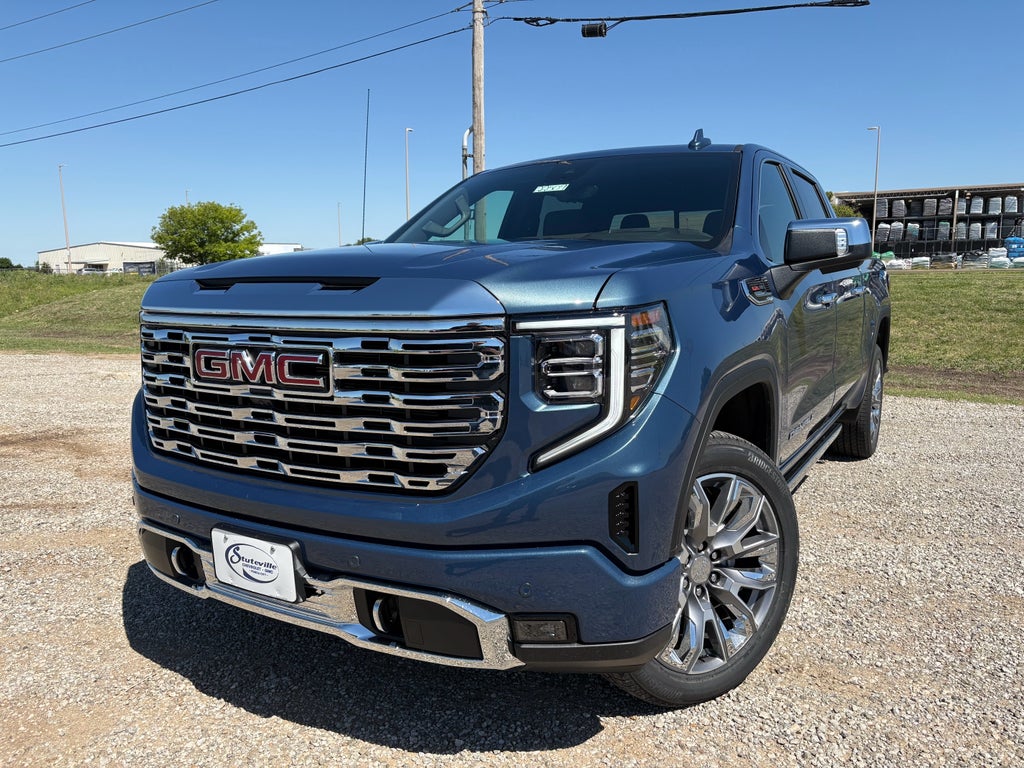 2026 GMC Sierra 1500 Denali in Downpour Metallic — front three-quarter view