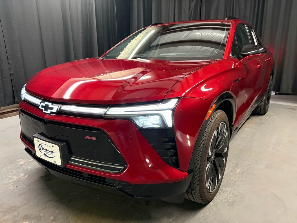 2024 Chevrolet Blazer EV RS in Radiant Red Tintcoat — front three-quarter view